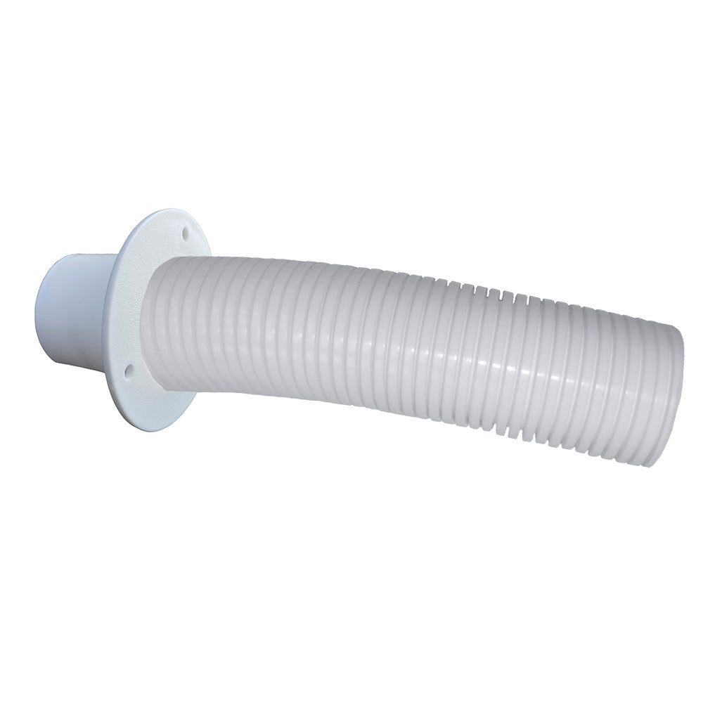 Trident Marine 4 White Stern Flex Hose w/Transom Flange - Deckhand Marine Supply