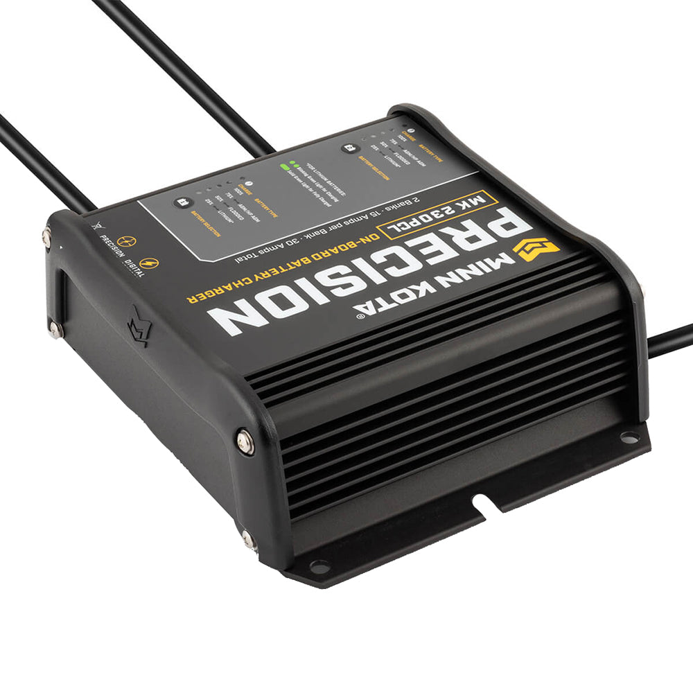 Minn Kota On-Board Precision Charger MK-230 PCL 2 Bank x 15 AMP LI Optimized Charger - Deckhand Marine Supply