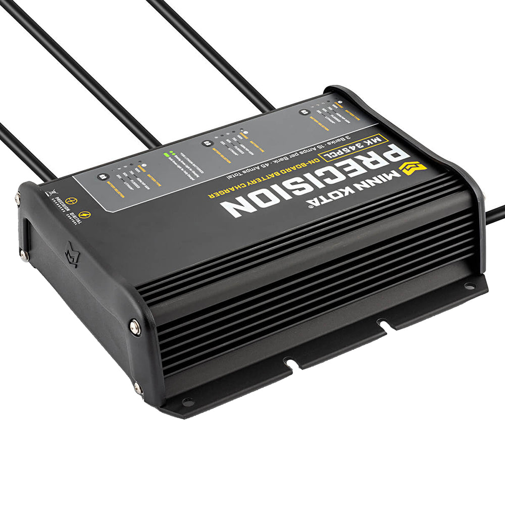 Minn Kota On-Board Precision Charger MK-345 PCL 3 Bank x 15 AMP LI Optimized Charger - Deckhand Marine Supply
