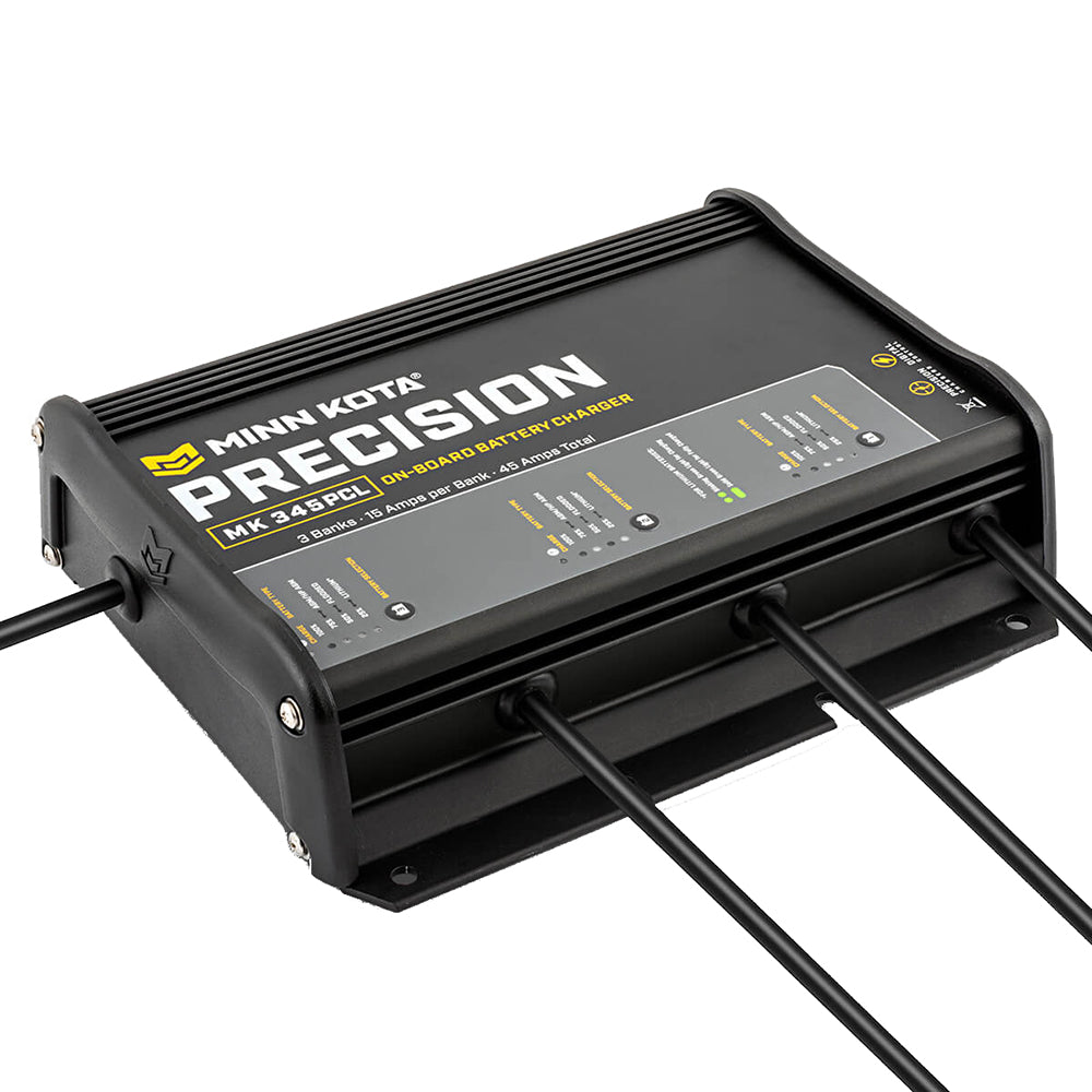 Minn Kota On-Board Precision Charger MK-345 PCL 3 Bank x 15 AMP LI Optimized Charger - Deckhand Marine Supply
